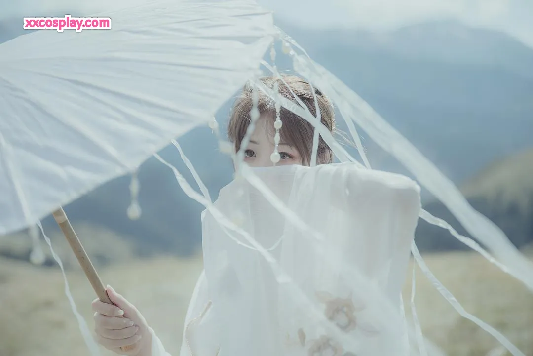 Yuzuki in Ethereal Haregi Amidst Mountains